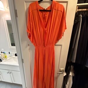 Orange Ella Moss Maxi Dress Women's Size L